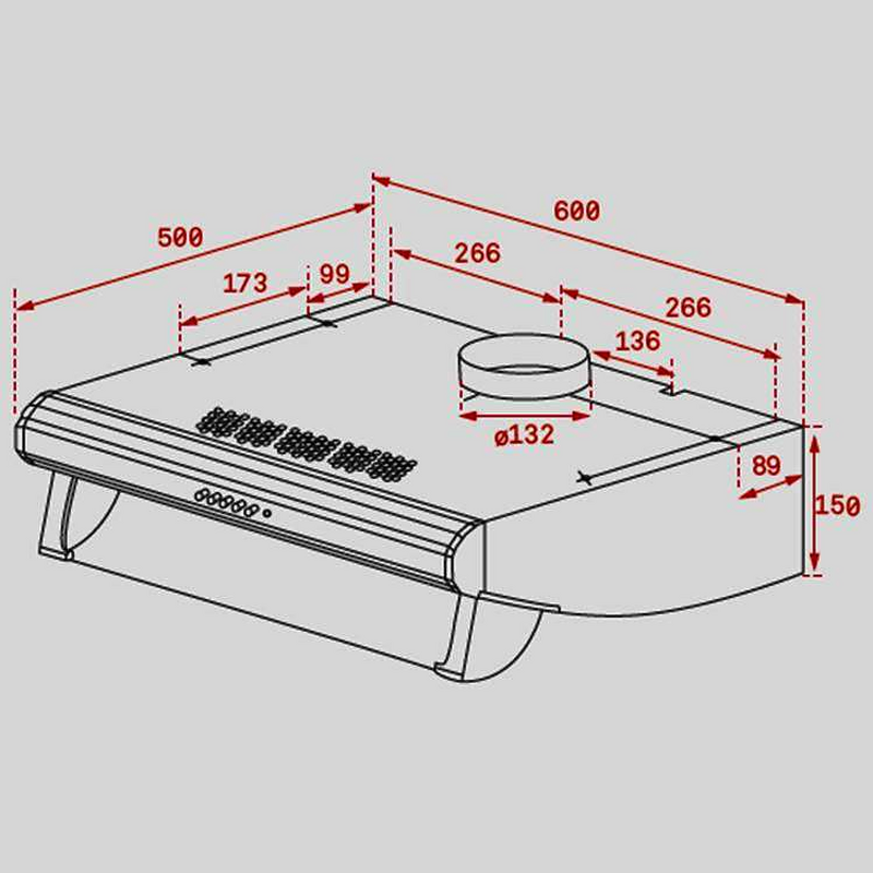 Campana extractora Teka C 6310 – Bajo mueble, 235 m³/h, LED