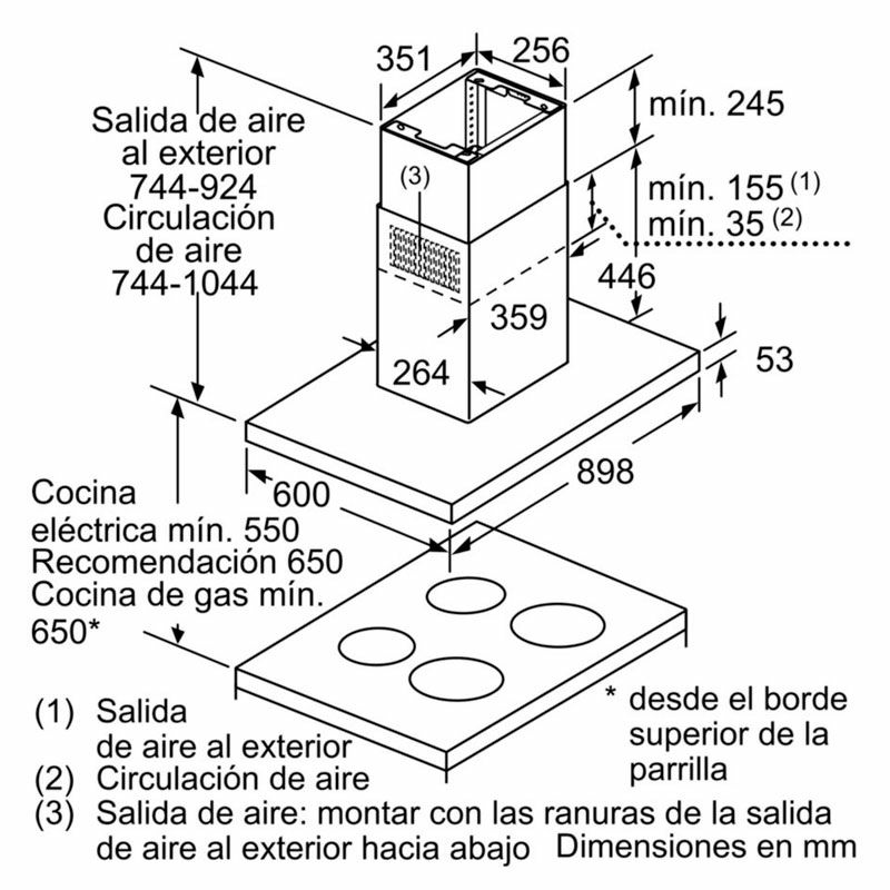 Campana de isla Bosch DIB97IM50 – 754 m³/h, Silenciosa 68 dB, TouchSelect