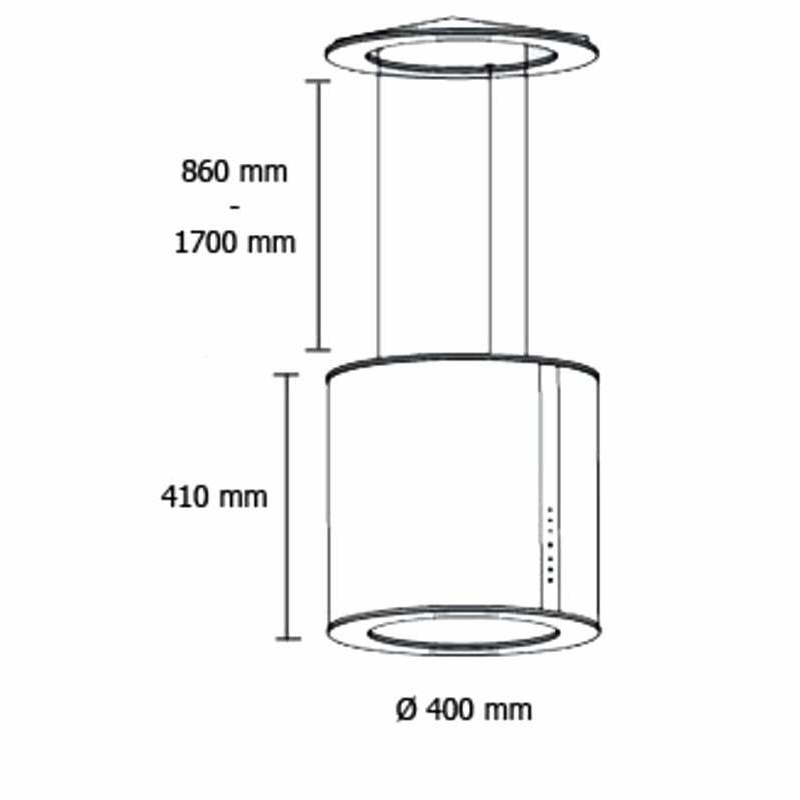 Campana extractora isla CATA ISLA MOON – 645 m³/h, Inox, 63 dB