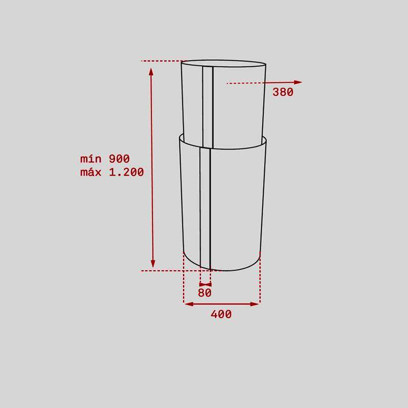 Campana de isla Teka CC 485 – Clase A, 771 m³/h, Inox