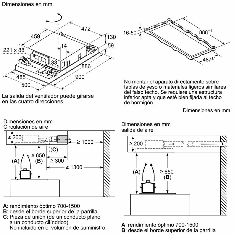 Campana de techo Balay 3BE296ABC – 734 m³/h, ExtraSilencio 61 dB, Home Connect