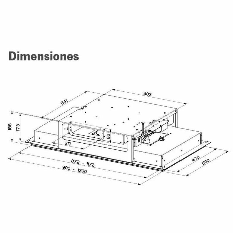 Campana de isla Mepamsa Cielo Slim 120 Inox – 700 m³/h, A+, LED 4000K
