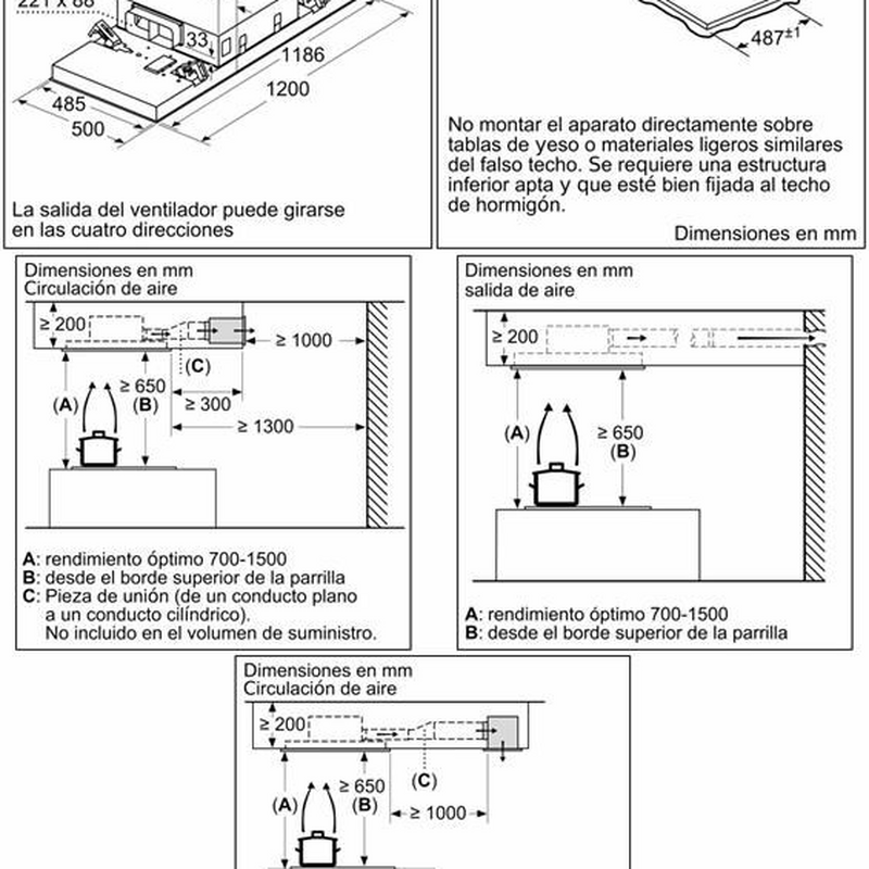 Extractor de techo Siemens LR26CBS20 iQ500 – 120 cm, 734 m³/h, Silencioso