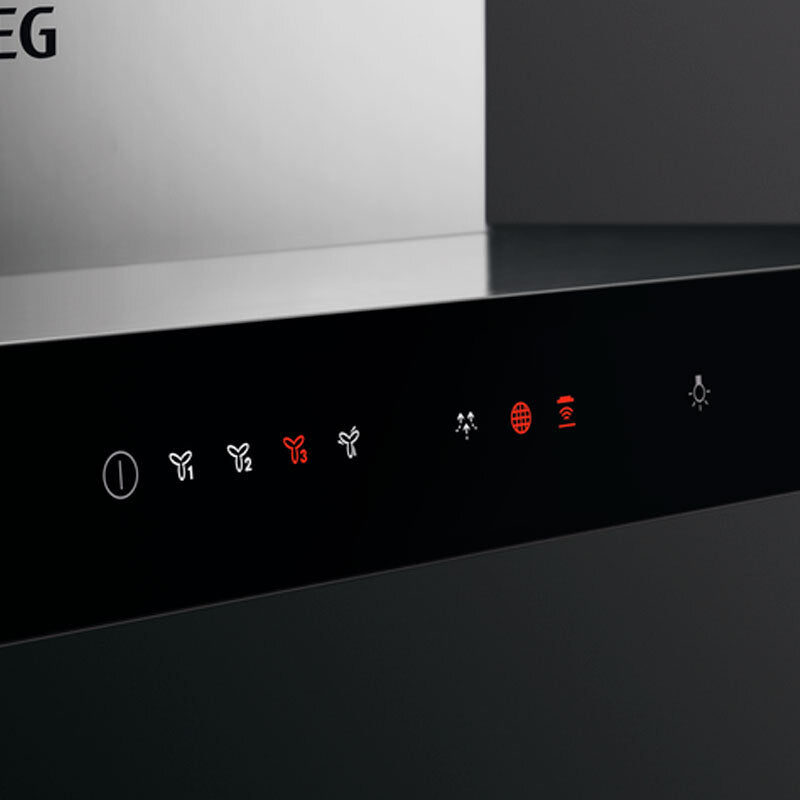 Campana decorativa de pared AEG DBE5960HB – Inox antihuellas, 720 m³/h, 90 cm