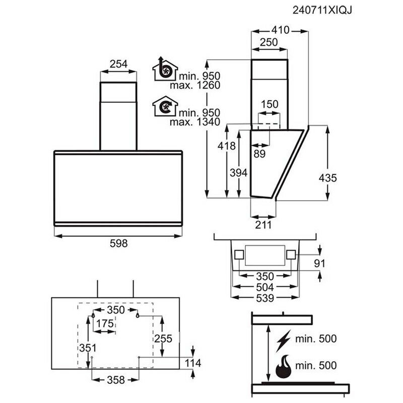 Campana decorativa pared AEG GV77D61ST – 60 cm, 760 m³/h, Silenciosa SilenceTech