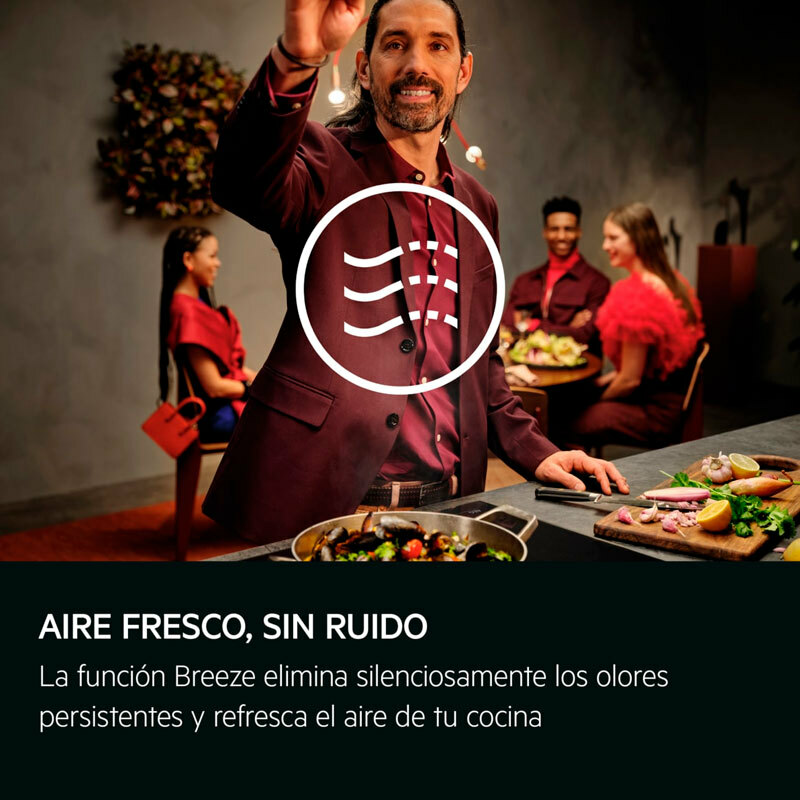 Campana decorativa de pared AEG GV77D91SB – 90 cm, 760 m³/h, SilenceTech