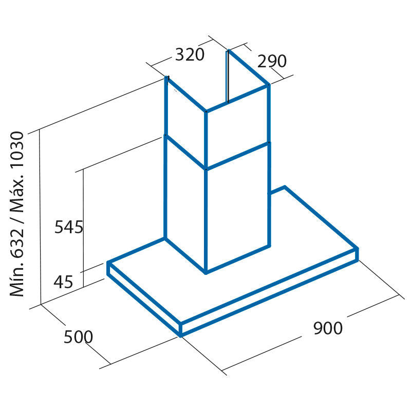 Campana decorativa de pared Cata GLADIUS PRO SILENCE 900 XGBK – 865 m³/h, Silenciosa, Filtros inox lavables