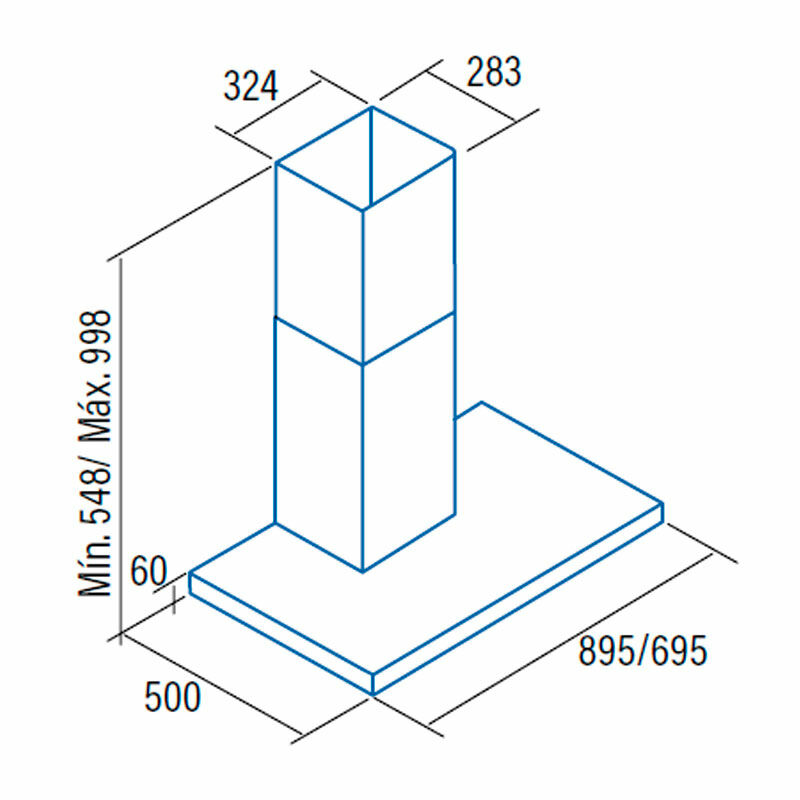 Campana decorativa de pared CATA Legend 7000 XGBK – 70 cm, A++, 530 m³/h