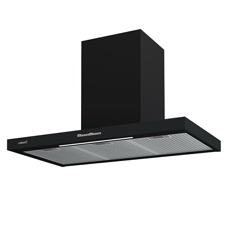 Campana decorativa de pared Cata SYGMA 9010BK – 90 cm, 802 m³/h, LED regulable