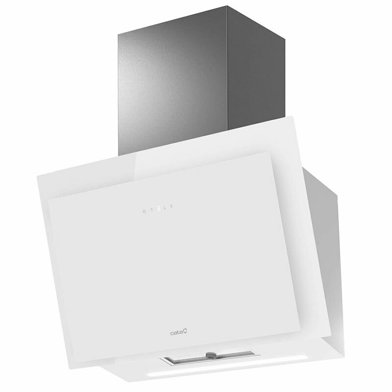 Campana decorativa de pared Cata THALASSA EVO 700 GWH – A++, 1016 m³/h, Cristal blanco