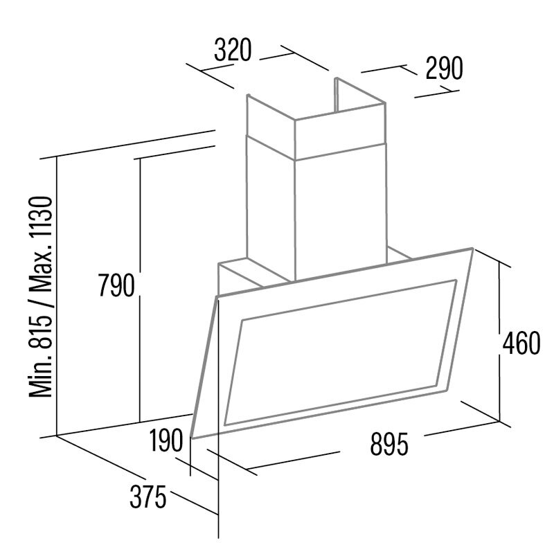 Campana decorativa Cata Thalassa EVO 900 GWH – A++ | 1.016 m³/h | 90 cm