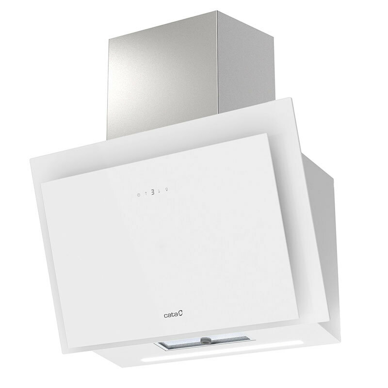 Campana decorativa de pared Cata Thalassa Pro 70 GWH – A+++, 640 m³/h, Cristal blanco 70 cm