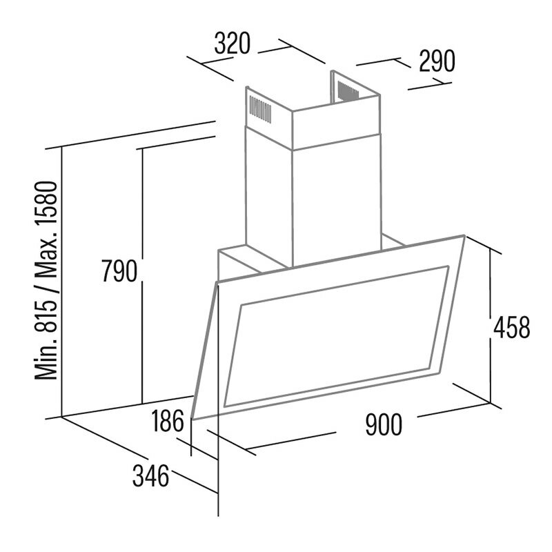 Campana decorativa de pared CATA Thalassa Pro 900 GGR – 90 cm, 842 m³/h, A+++