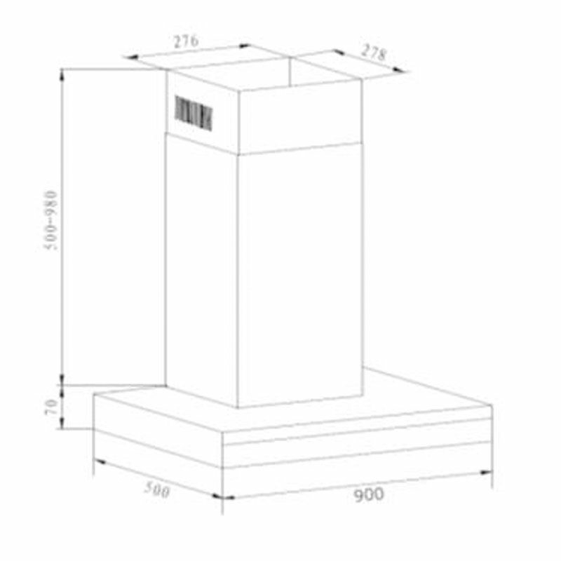 Campana decorativa Fagor 3CFS-9060X – 90 cm, 680 m³/h, A+