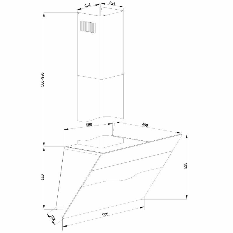 Campana decorativa de pared Fagor 3CFT-900N – 711 m³/h, 4 velocidades, Cristal negro