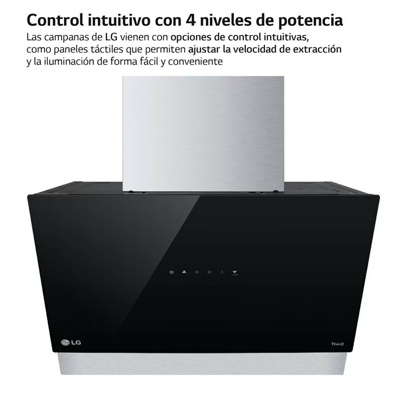 Campana inclinada de pared LG HCEZ2428B – 800 m³/h, Wi‑Fi ThinQ, Filtros lavables