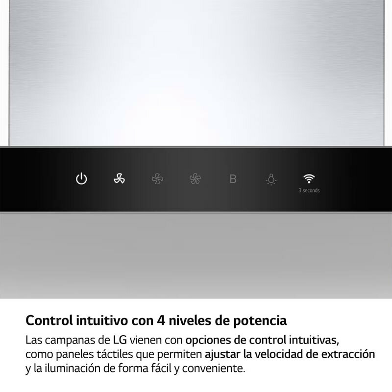 Campana decorativa LG HCEZ3626S – 800 m³/h, Clase A, Wi‑Fi