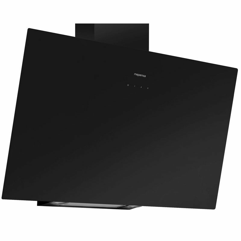 Campana decorativa de pared Mepamsa Display Green Power 90 – Clase A, 712 m³/h, Cristal negro