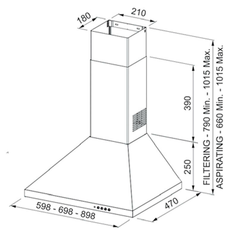 Campana extractora decorativa de pared Mepamsa Gavia – 90 cm, 740 m³/h, Blanco