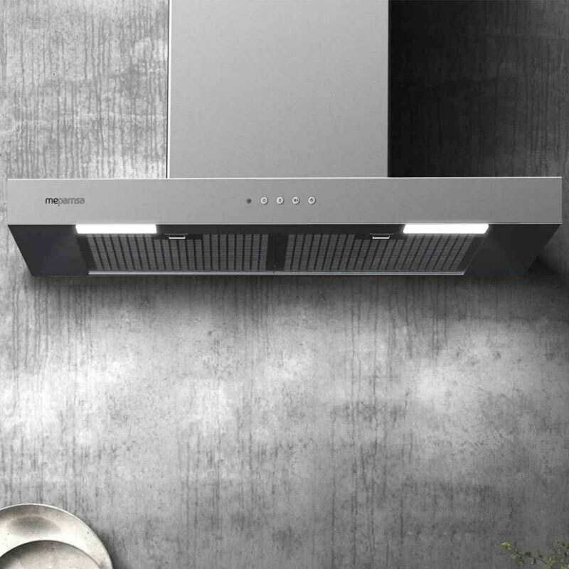 Campana decorativa de pared Mepamsa STILO NEO 70 X – 710 m³/h, Inox 70 cm, Filtros lavables