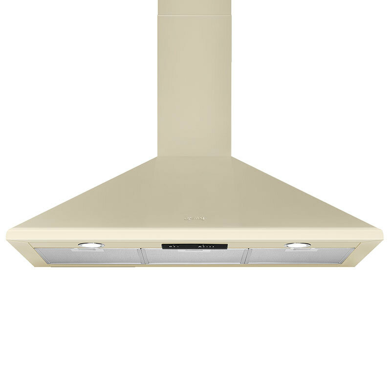 Campana decorativa Smeg KSED95PE – 90 cm, 595 m³/h, Crema