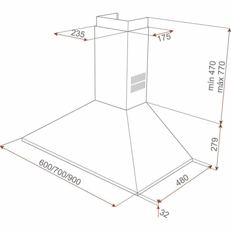Campana decorativa de pared Teka DBB 70 – 70 cm, 440 m³/h, Negro