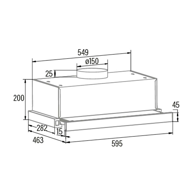 Campana telescópica Cata TFB-5160 X – Bajo mueble, 60 cm, 300 m³/h