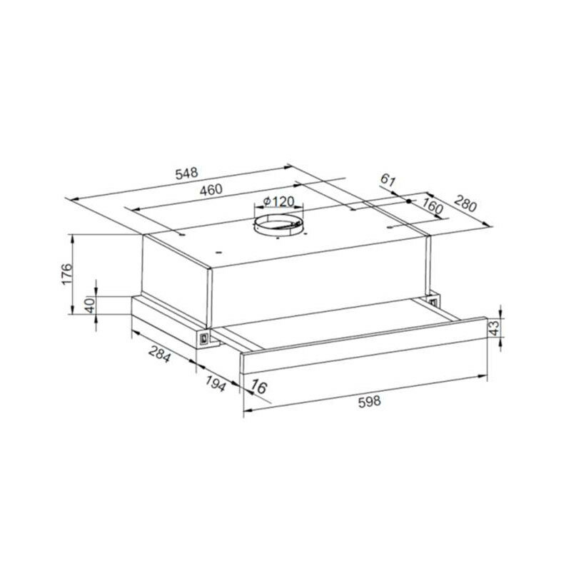 Campana telescópica Fagor 3AF3-640B – Bajo mueble, 270 m³/h, LED
