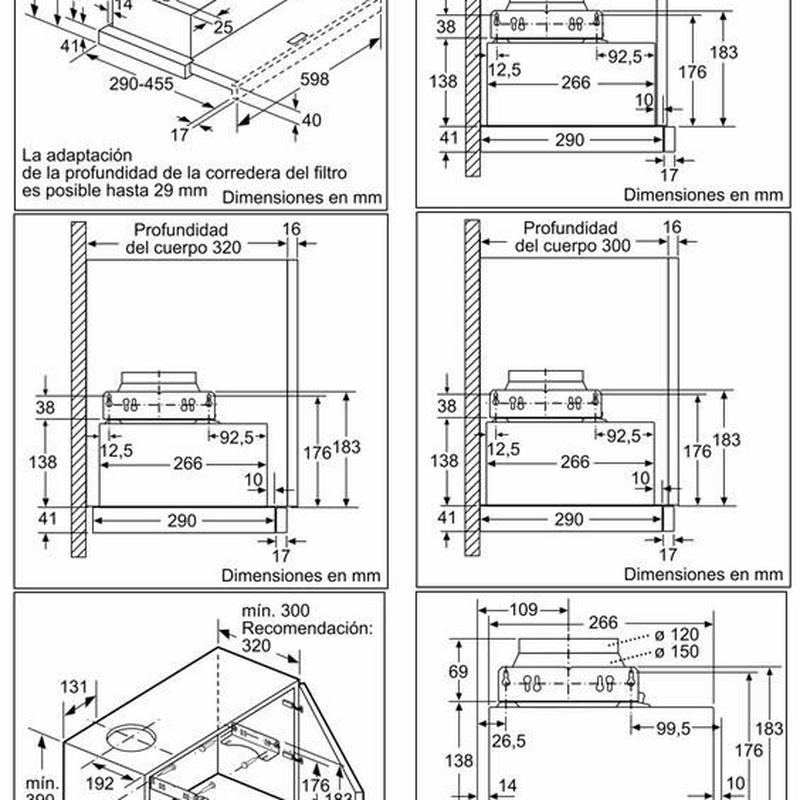 Campana telescópica Balay 3BT264MX – 60 cm, 388 m³/h, LED