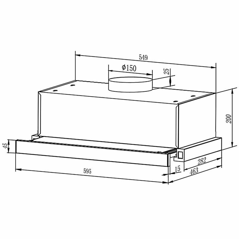 Campana telescópica Mepamsa SLIMLINE 60 X – Bajo mueble, 290 m³/h, Inox