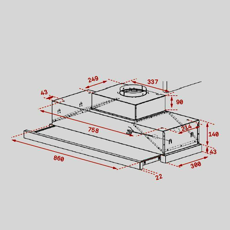 Campana telescópica integrable Teka CNL 9610 – 694 m³/h, Inox antihuellas, 3 velocidades
