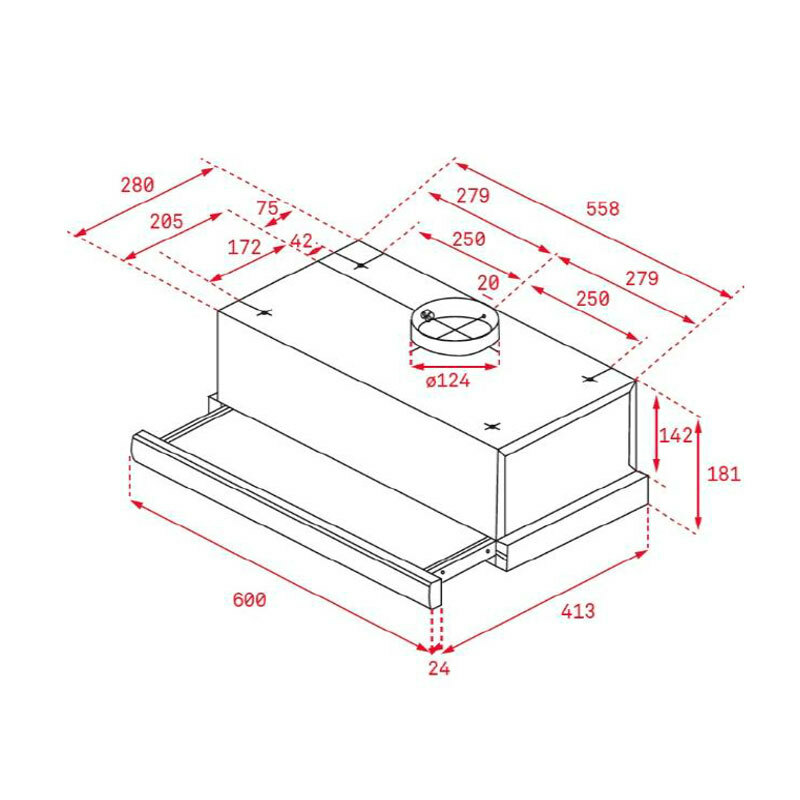 Campana Telescópica Teka TL 6420.2 WH – Bajo mueble, 60 cm, 360 m³/h