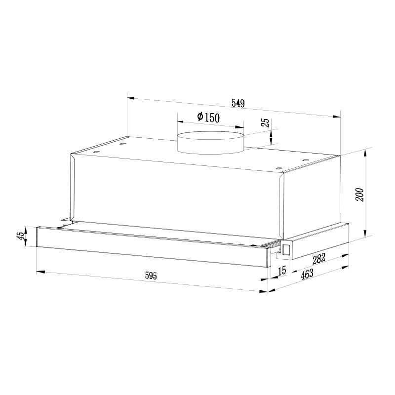 Campana telescópica Cata TFB5160WH – 297 m³/h, Bajo mueble, LED