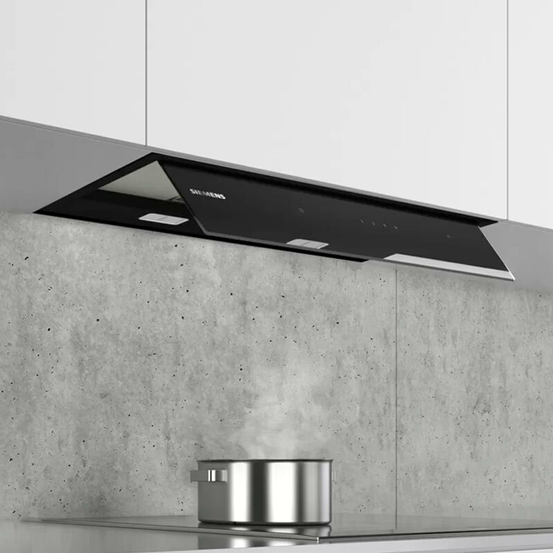 Campana integrable Siemens LJ67BAM60 – 60 cm, 749 m³/h, Cristal negro