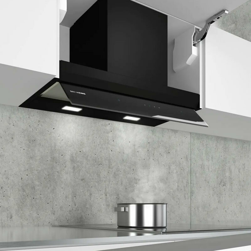 Campana integrable Siemens LJ67BAM60 – 60 cm, 749 m³/h, Cristal negro