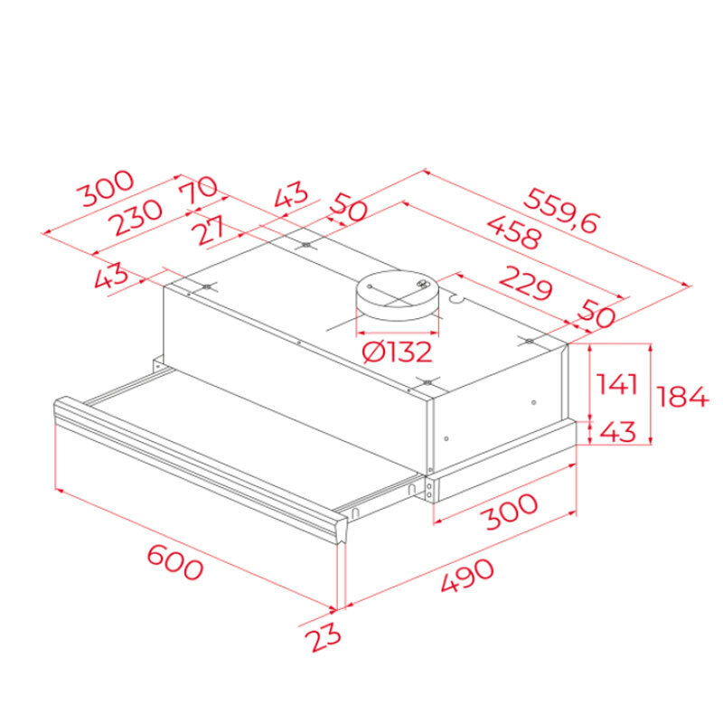Campana telescópica Teka CNL 6415 PLUS G1 – 60 cm, 385 m³/h, Clase A