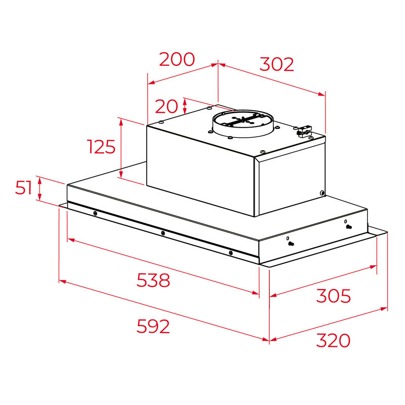 Campana integrable Teka GFI 63030 KOS – 316 m³/h, 60 cm, Inox