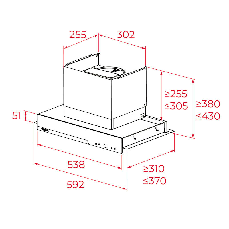 Campana integrable Teka GFI 67350 EOS 60 cm – Bajo mueble, A+, 746 m³/h