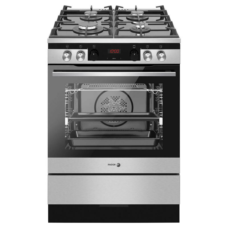 Cocina mixta Fagor 3CLG610BX – 4 fuegos, Horno 77 L, Acero inoxidable