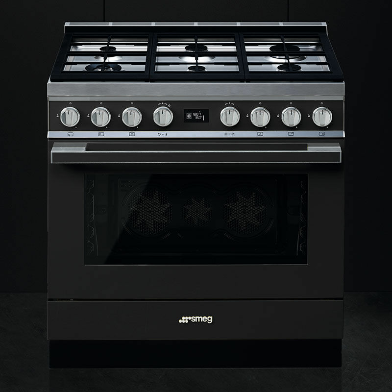 Cocina Smeg CPF9GPAN – 6 quemadores, Horno 115 L pirolítico, Clase A+