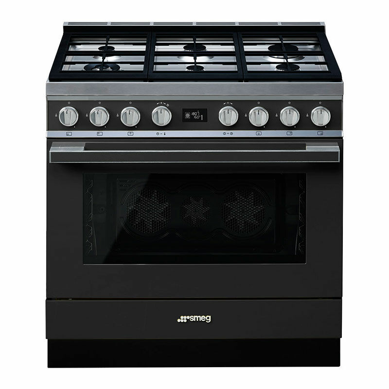 Cocina Smeg CPF9GPAN – 6 quemadores, Horno 115 L pirolítico, Clase A+