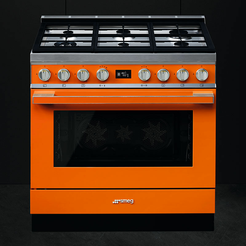 Cocina mixta Smeg Portofino CPF9GPOR – 90 cm, 6 quemadores, Horno 115 L pirolítico