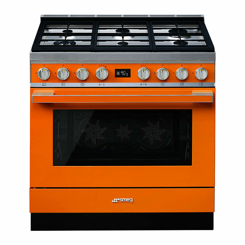 Cocina mixta Smeg Portofino CPF9GPOR – 90 cm, 6 quemadores, Horno 115 L pirolítico