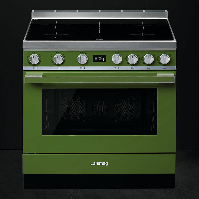 Cocina libre instalación Smeg CPF9IPOG – Inducción 5 zonas, Horno 115 L pirolítico, A+ Verde