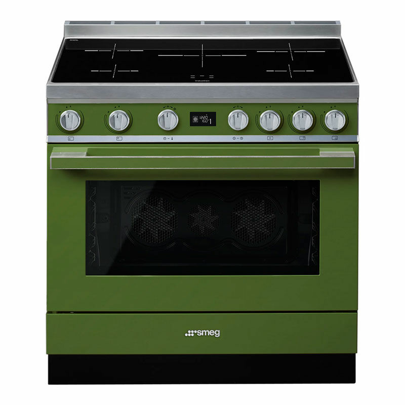 Cocina libre instalación Smeg CPF9IPOG – Inducción 5 zonas, Horno 115 L pirolítico, A+ Verde
