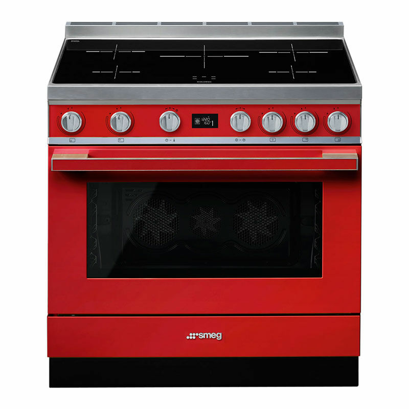 Cocina eléctrica Smeg CPF9IPR – Inducción 5 zonas, Horno 115 L pirolítico, Eficiencia A+