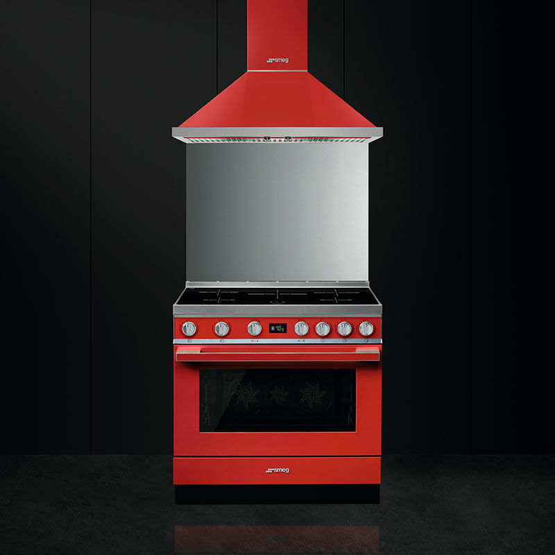 Cocina eléctrica Smeg CPF9IPR – Inducción 5 zonas, Horno 115 L pirolítico, Eficiencia A+