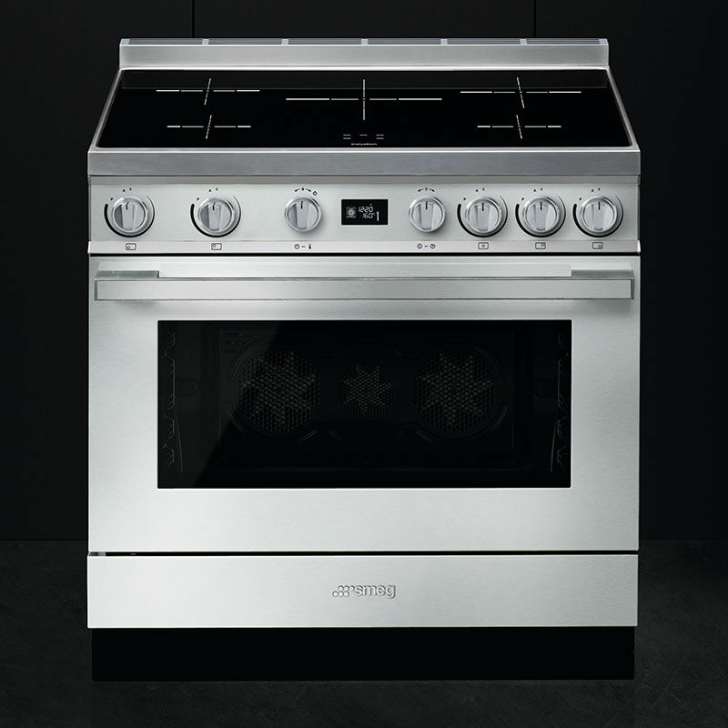 Cocina 90 cm Smeg CPF9IPX – Inducción 5 zonas, Horno 115 L pirolítico, A+ Inox