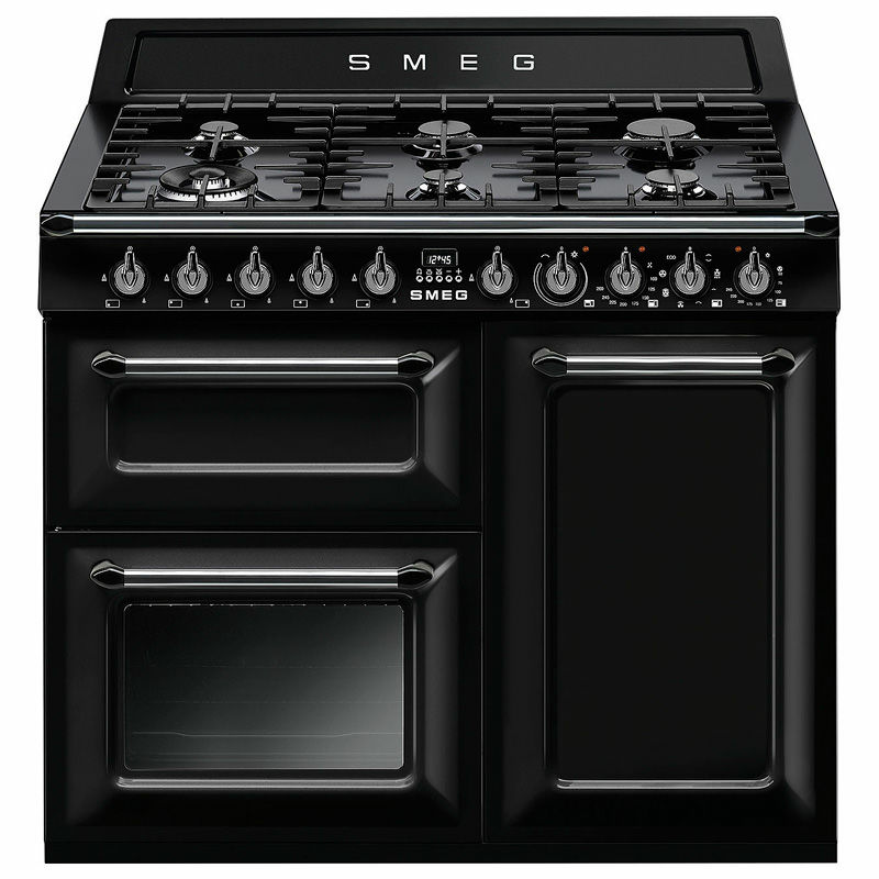 Cocina mixta Smeg TR103BL – 100 cm, 6 quemadores, 3 hornos