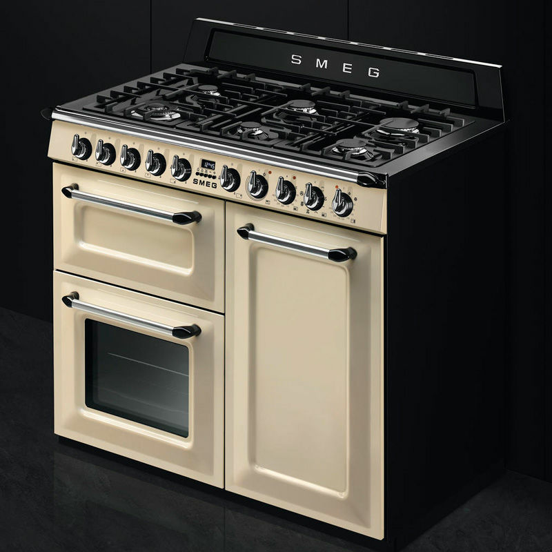 Cocina Smeg TR103P 100 cm – 6 quemadores, 3 hornos multifunción, limpieza por vapor